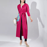 Luxury Abstract Plissé Duster